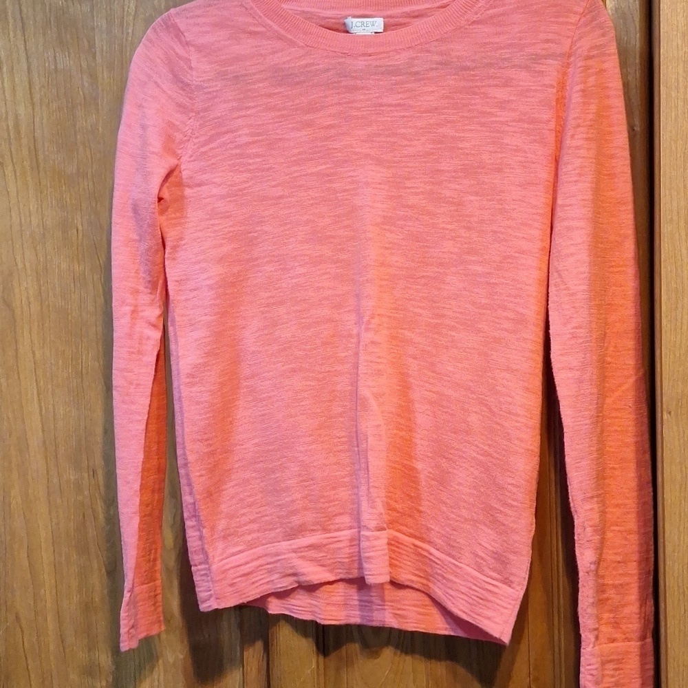 J.Crew XS long sleeve semi-sheer salmon colored t-shirt in EUC.